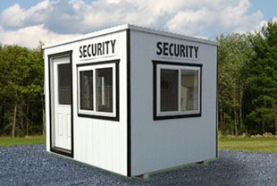 commercial portables security booth outside